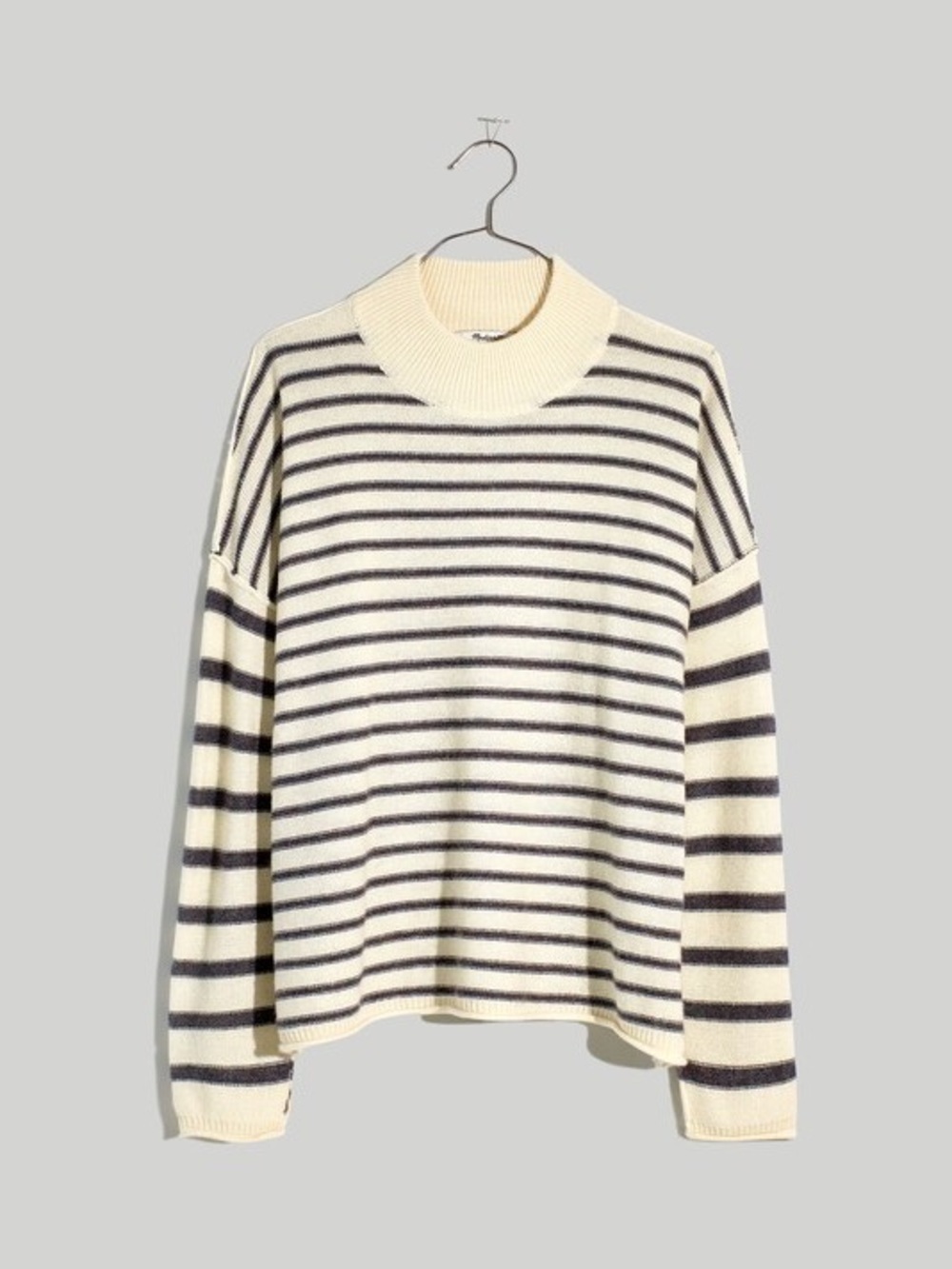 Madewell Stripe-Play Mockneck Pullover Sweater, size M